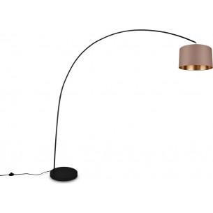 Mansur beige-brown&amp;black arc floor lamp with shade Trio