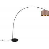 Mansur beige-brown&amp;black arc floor lamp with shade Trio