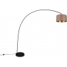 Mansur beige-brown&amp;black arc floor lamp with shade Trio