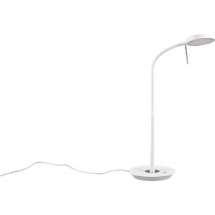 Monza white matt desk lamp with dimmer Trio