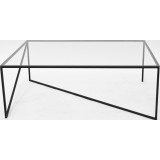 Designerski Stolik szklany industrialny Object037 90x60 przezroczysto-czarny NG Design do salonu i recepcji