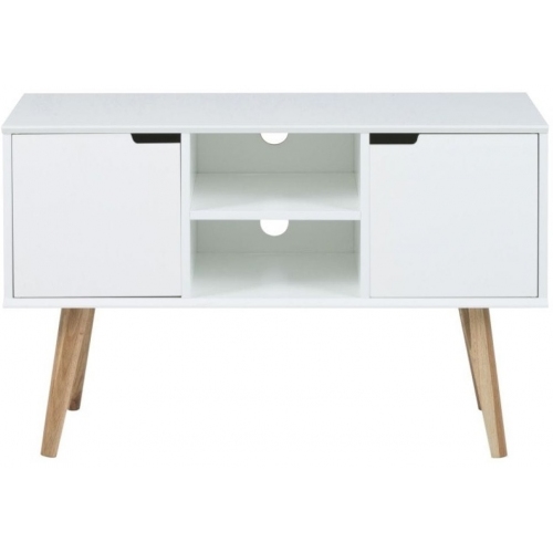Mitra 96 white cabinet with wooden legs Actona
