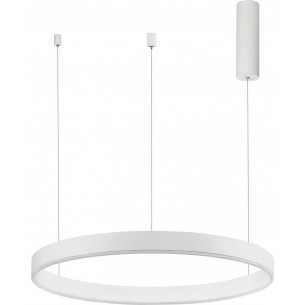 Gemma LED 60cm white modern round pendant lamp