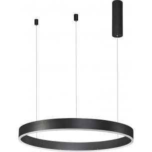 Gemma LED 60cm black modern round pendant lamp