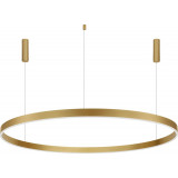 Lampa wisząca okrągła nowoczesna z pilotem Gemma LED 150cm złoto-mosiężna