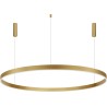 Gemma LED 150cm gold-brass modern round pendant lamp with remote control