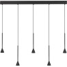 Loop LED 110cm black 5-point pendant lamp on rail