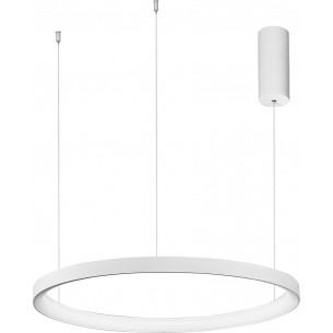 Lampa wisząca nowoczesna ściemniana Benno LED 58cm biała