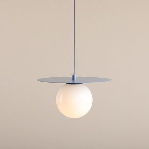 Loop 28cm white&amp;blue glass ball pendant lamp Aldex