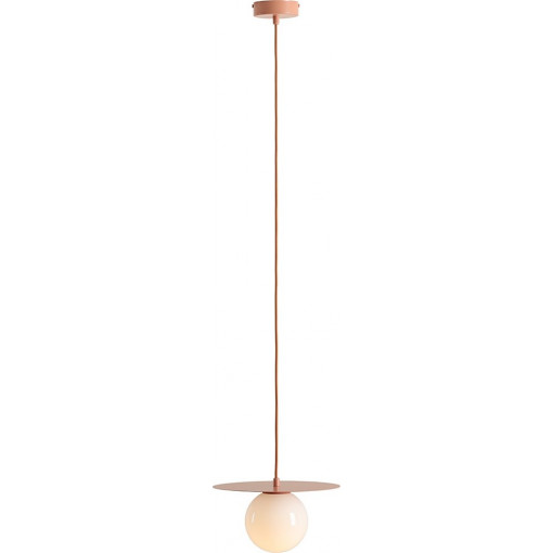 Loop 28cm white&amp;coral glass sphere pendant lamp Aldex