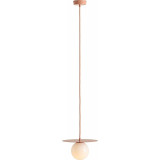 Loop 28cm white&amp;coral glass sphere pendant lamp Aldex