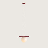 Loop 34cm white&amp;red glass globe pendant lamp Aldex