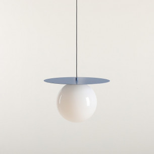 Loop 40cm white&amp;blue glass sphere pendant lamp Aldex