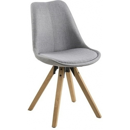 Dima light grey&amp;wood upholstered chair with wooden legs Actona