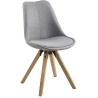 Dima light grey&amp;wood upholstered chair with wooden legs Actona