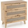 Borneo 80x40cm oak aristan boho chest of drawers on legs with 3 drawers Halmar