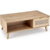 Borneo 120x60cm oak aristan boho coffee table with drawer Halmar
