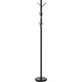 Allen black&amp;chrome metal standing coat rack Signal