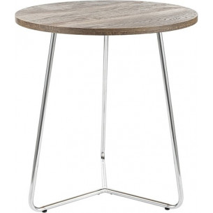 Alta 45cm walnut&amp;chrome round side table Signal