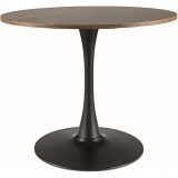 Amadeo 90cm walnu &amp;black matt round table on one leg Signal