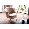 Camellia beige&amp;gold velvet shell armchair Signal