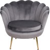 Camellia grey&amp;gold velvet shell armchair Signal