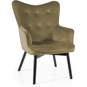 Carmen olive&amp;black matt velvet armchair Signal