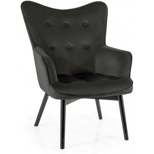 Carmen black&amp;black matt velvet armchair Signal