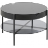 Tipton Glass 75 black glass coffee table with shelf Actona