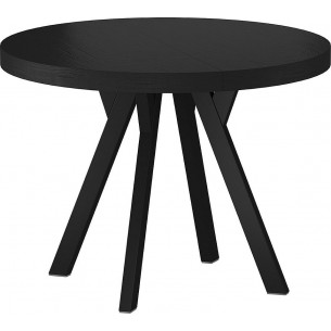 Domingo 100cm black natural veneer&amp;black matt round extendable table Signal