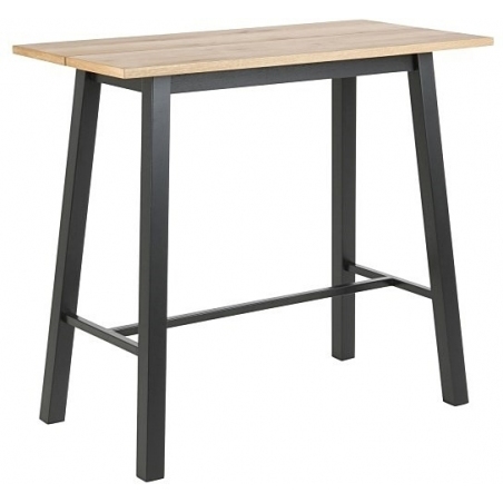 Chara Black 117x58 oak industrial bar table Actona