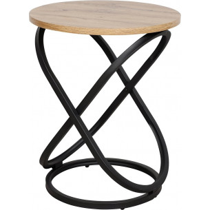 Eos 45cm oak aristan&amp;black loft round side table Signal