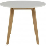 Raven 90 white round scandinavian dining table Actona