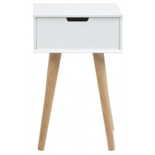 Mitra 40x30 white&amp;oak scandinavian bedside table Actona