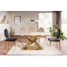 Stół ceramiczny glamour Hermes 160x90cm biały efekt marmuru / złoty Signal