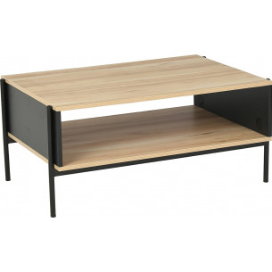 Karina 90x60cm oak&amp;black coffee table with shelf Signal