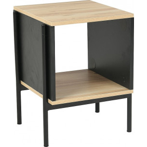 Karina 40x40cm oak&amp;black side table with shelf Signal