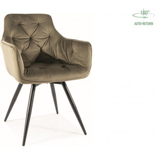 Mango 77 olive&amp;black swivel velvet chair Signal