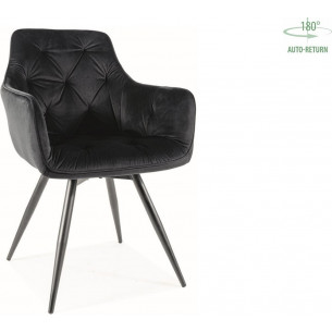 Mango 19 black&amp;black swivel velvet chair Signal