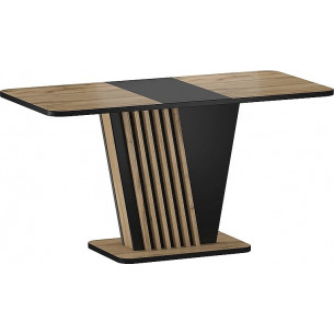 Nevio 125x75cm oak aristan&amp;black extendable table on one leg Signal