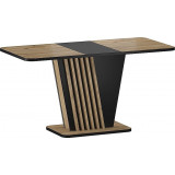 Nevio 125x75cm oak aristan&amp;black extendable table on one leg Signal