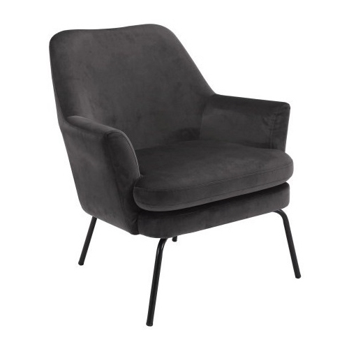 Chisa grey velvet upholstered armchair Actona
