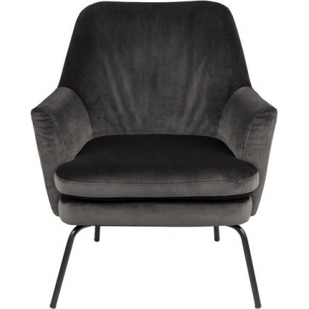 Chisa grey velvet upholstered armchair Actona