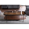 Prima 120x58cm amber glass&amp;walnut&amp;black glass coffee table with shelf Signal