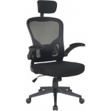 Q-060 black office chair with headrest and adjustment Signal
