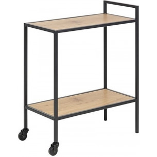 Seaford 60x30 oak&amp;black bar cart Actona