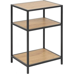 Seaford I 42 oak&amp;black small industrial shelving unit Actona