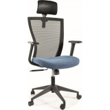 Q-328h black&amp;blue office chair with headrest Signal