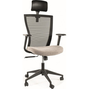 Q-328h black&amp;gray office chair with headrest Signal