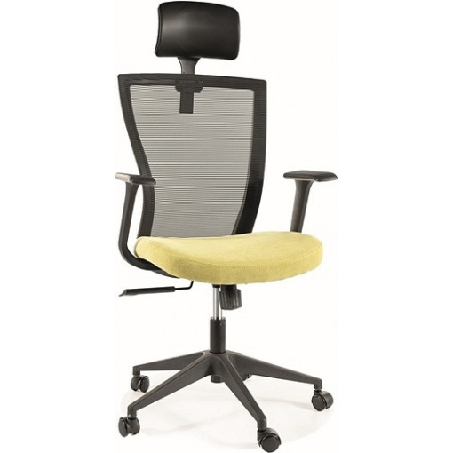 Q-328h black&amp;green office chair with headrest Signal